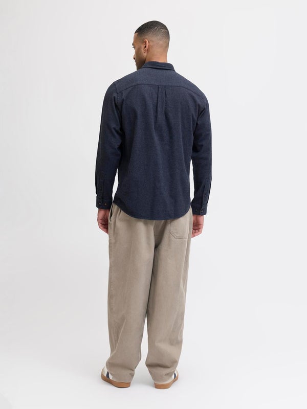 Premium By Jack & Jones Comfort Fit Flannel Shirt Blue / Navy Blazer