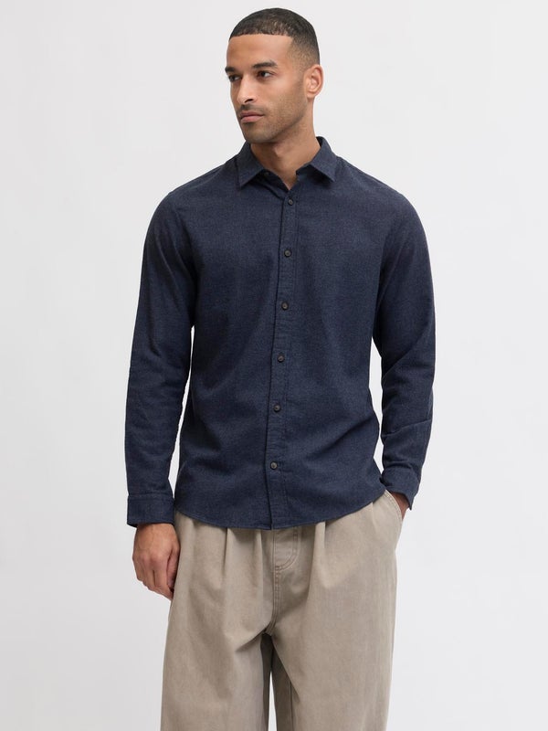 premium by jack & jones Comfort Fit Flannel shirt Blue / Navy Blazer