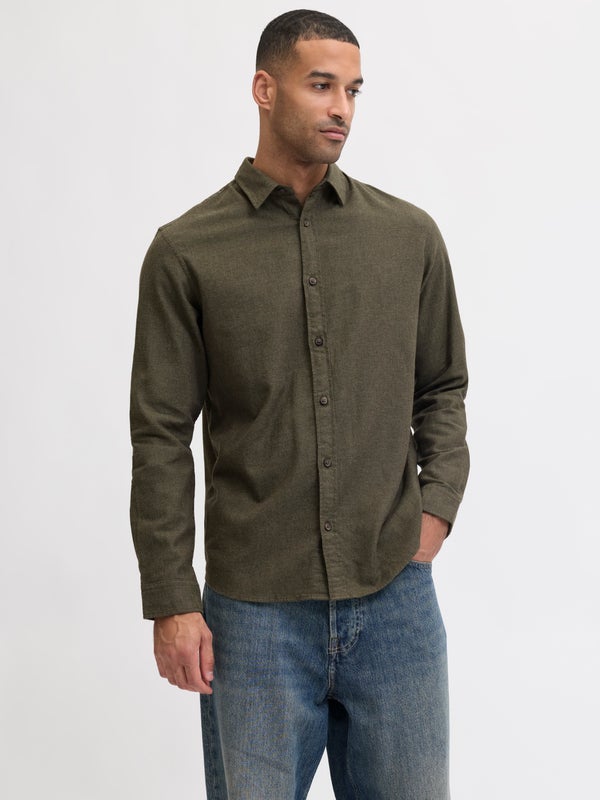 premium by jack & jones Comfort Fit Flannel shirt Green / Rosin
