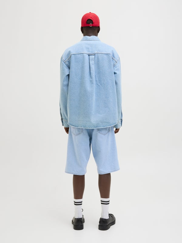 Premium By Jack & Jones Extra Baggy Fit Denim Shorts Blue / Blue Denim