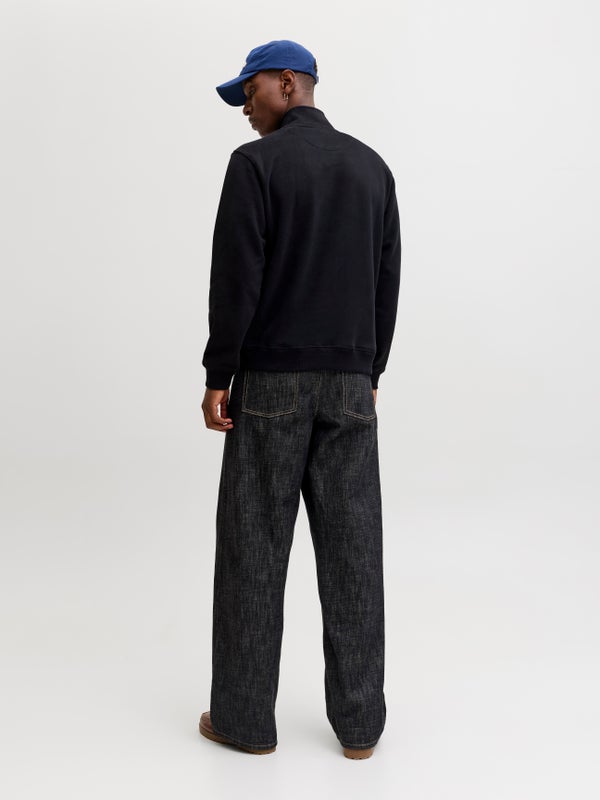 Premium By Jack & Jones Half Zip Sweatshirt Black / Black