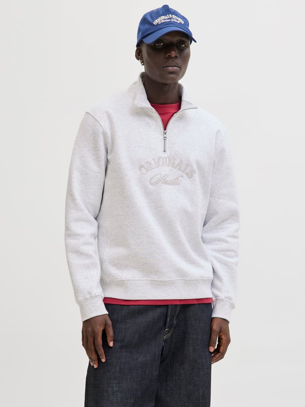 Premium By Jack & Jones Half Zip Sweatshirt White / Bright White