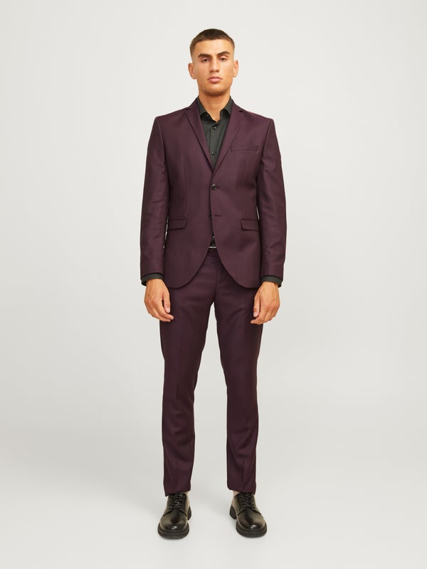 premium by jack & jones JPRSOLARIS Super Slim Fit Suit Red / Winetasting