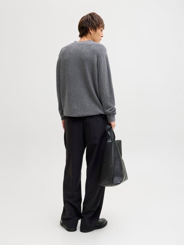 Premium By Jack & Jones Knitted Polo Grey / Grey Melange