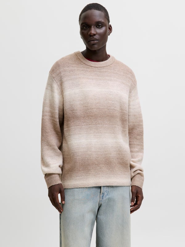 Premium By Jack & Jones Knitted Pullover Brown / Mocha Meringue