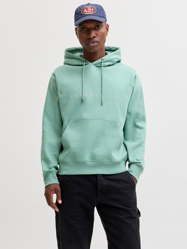 Premium By Jack & Jones Logo Hoodie Aqua / Mineral Blue