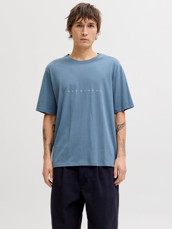 premium by jack & jones Logo T-shirt Grey / Blue Mirage