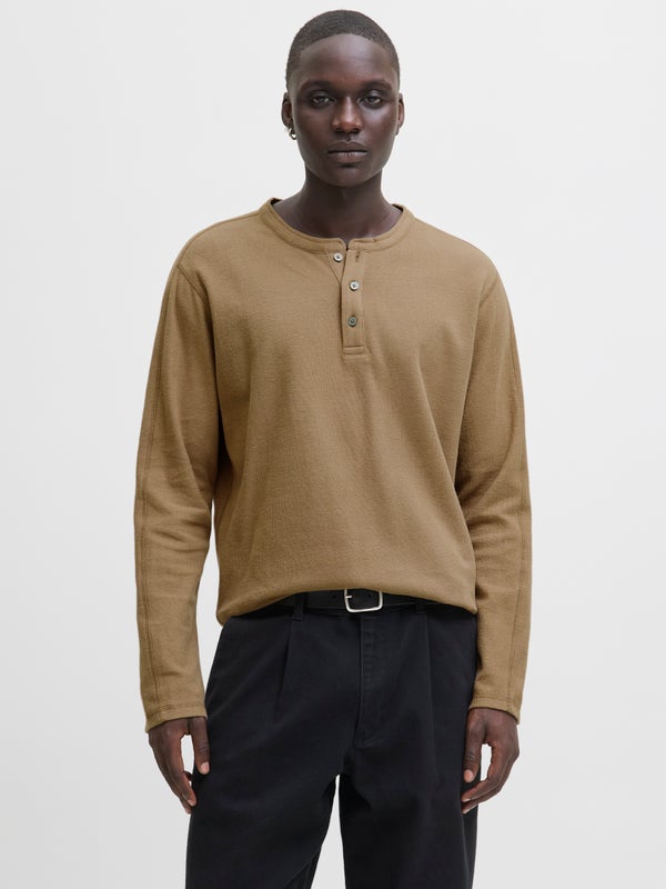 premium by jack & jones Longsleeved T-shirt Brown / Malt Ball