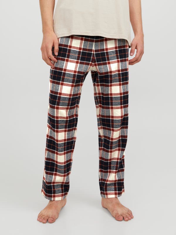 Premium By Jack & Jones Pajama Pants Black / Cloud Dancer