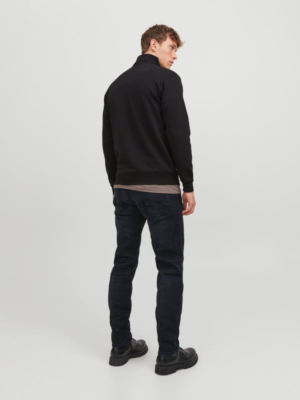 Premium By Jack & Jones Plain Half Zip Sweatshirt Black / Black
