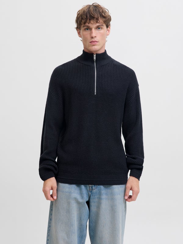 Premium By Jack & Jones Plain Half Zip Sweatshirt Blue / Sky Captain