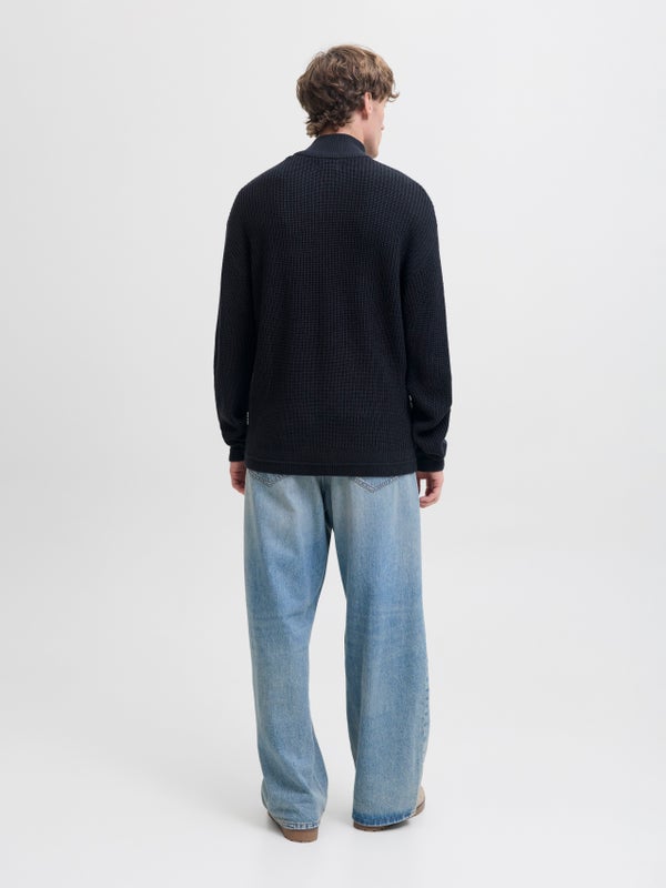 Premium By Jack & Jones Plain Half Zip Sweatshirt Blue / Sky Captain