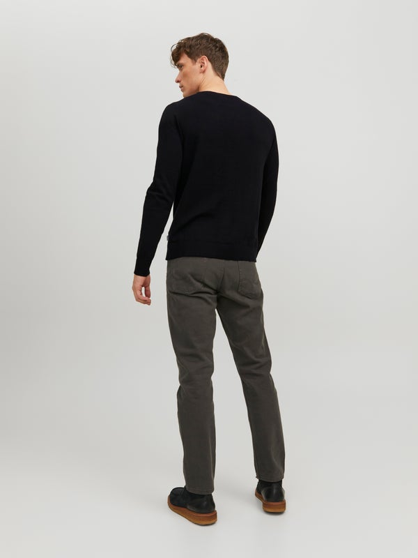 Premium By Jack & Jones Plain Knitted Pullover Basic:Black / Black
