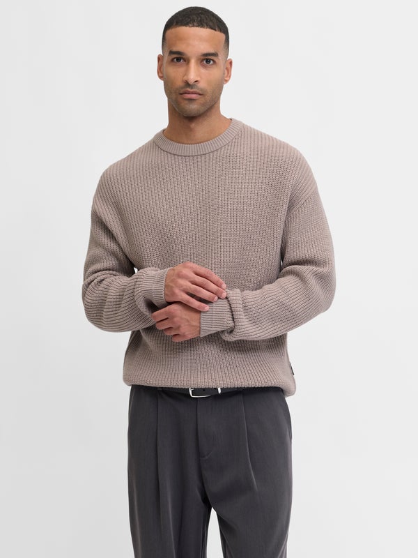 premium by jack & jones Plain Knitted pullover Beige / Atmosphere