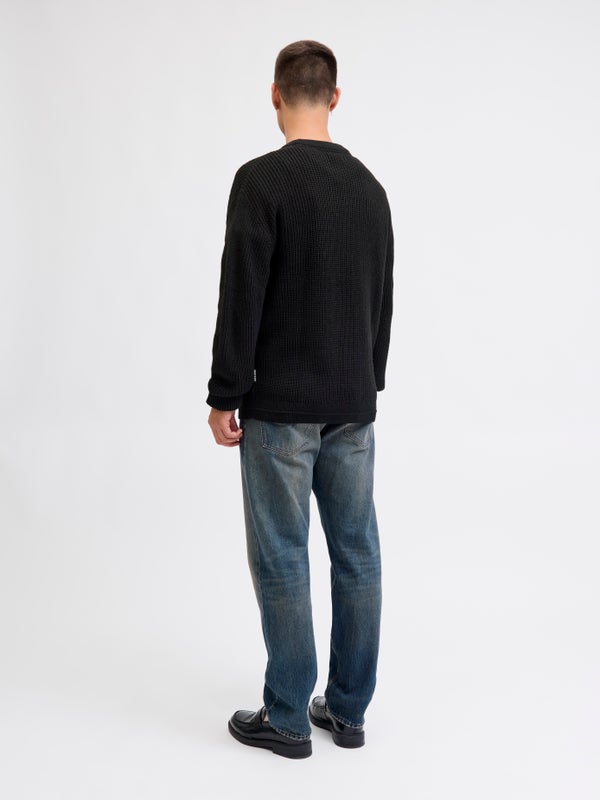 Premium By Jack & Jones Plain Knitted Pullover Black / Black