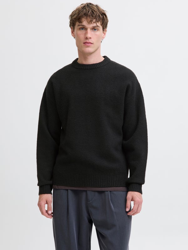 Premium By Jack & Jones Plain Knitted Pullover Black / Black
