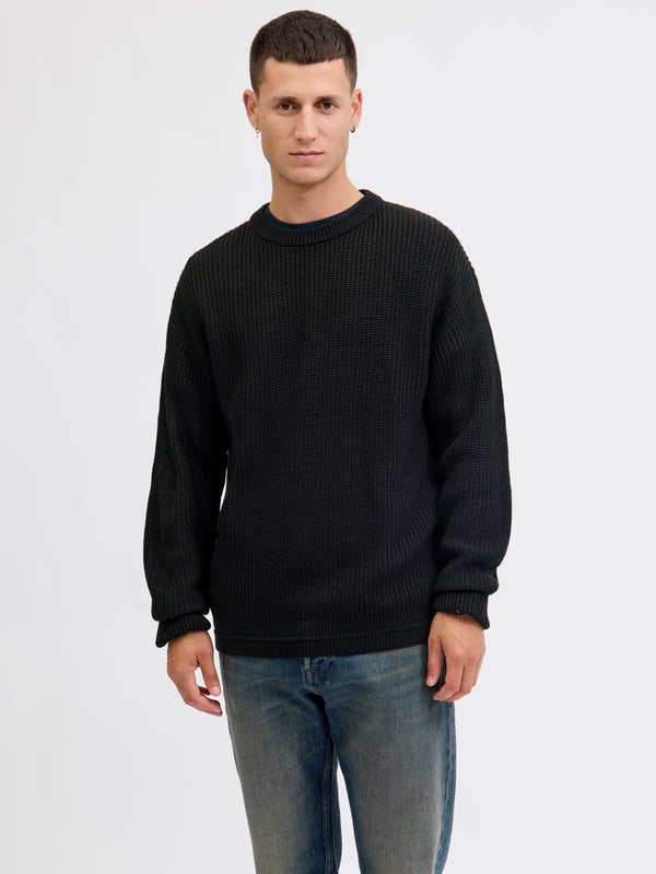 premium by jack & jones Plain Knitted pullover Black / Black