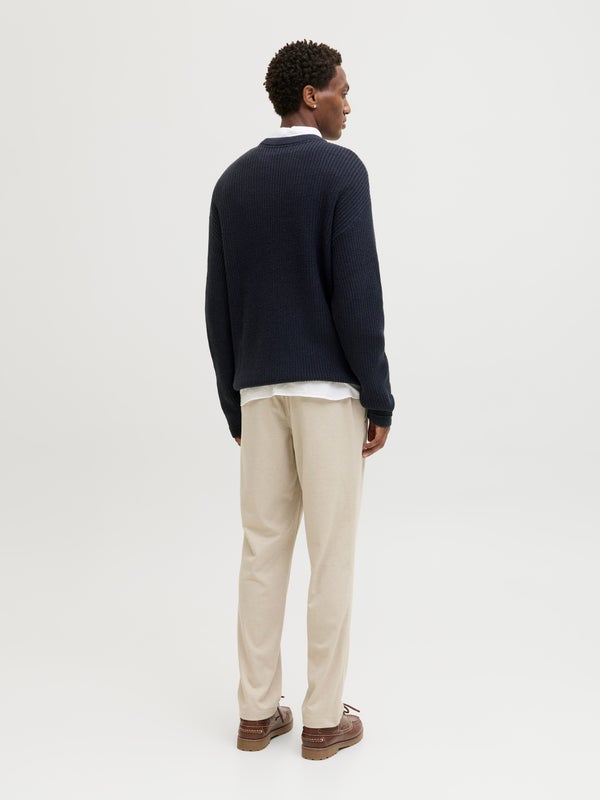 Premium By Jack & Jones Plain Knitted Pullover Blue / Sky Captain
