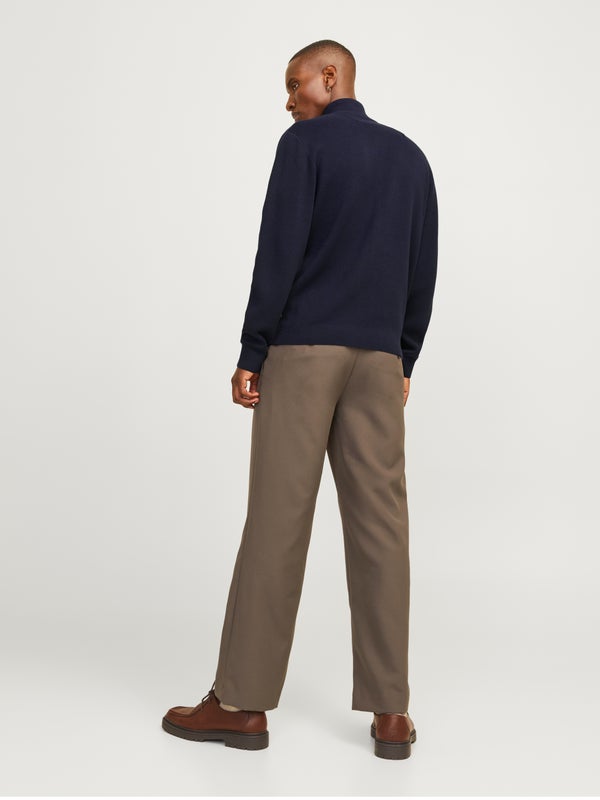 Premium By Jack & Jones Plain Quarter Zip Knit Blue / Night Sky