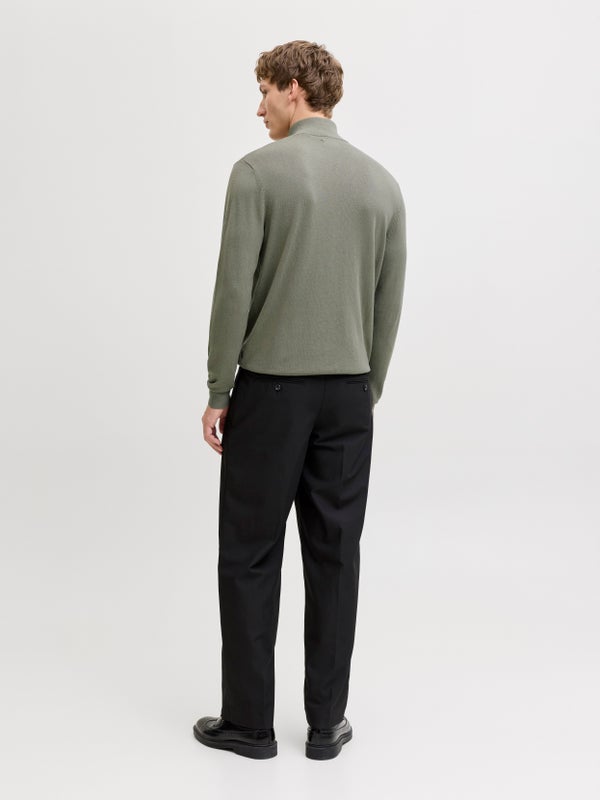 Premium By Jack & Jones Plain Quarter Zip Knit Green / Vetiver