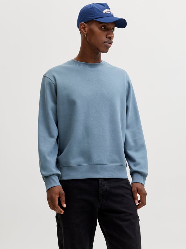 premium by jack & jones Plain Sweatshirt Blue / Blue Mirage