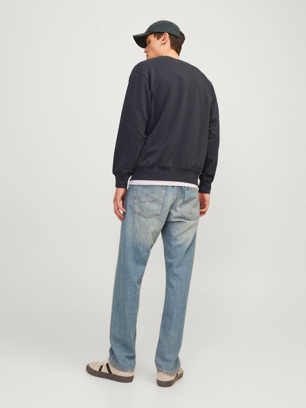 Premium By Jack & Jones Plain Sweatshirt Grey / Dark Navy