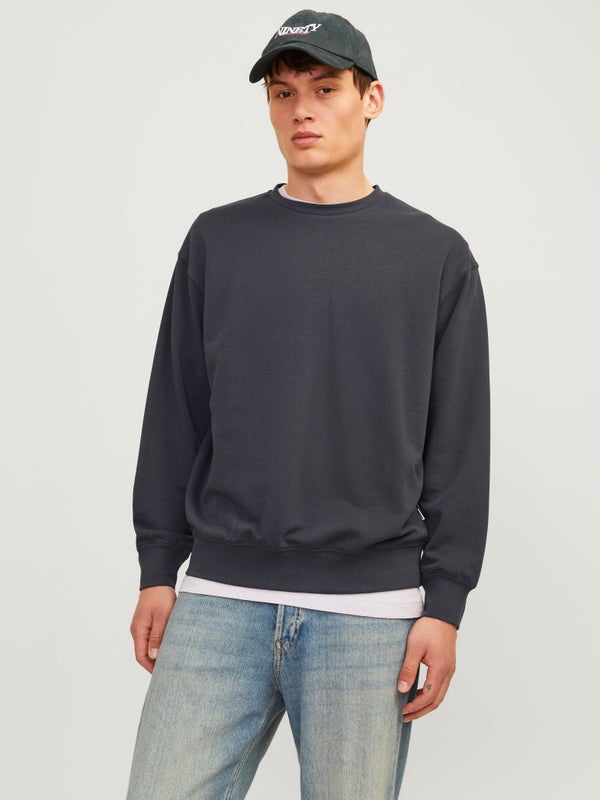 premium by jack & jones Plain Sweatshirt Grey / Dark Navy