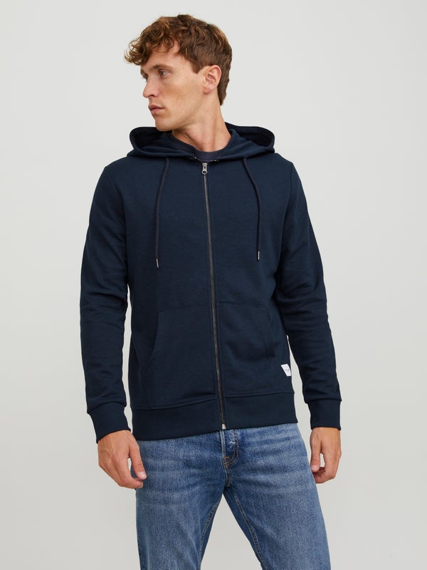 premium by jack & jones Plain Zip Hoodie Blue / Navy Blazer