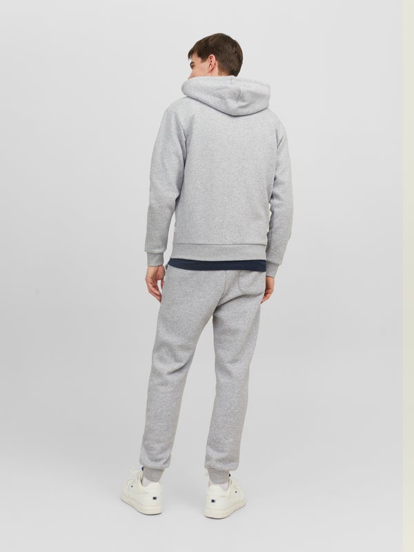 Premium By Jack & Jones Plain Zip Hoodie Grey / Light Grey Melange