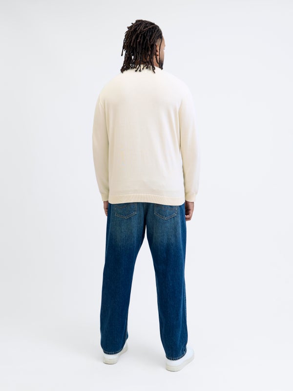 Premium By Jack & Jones Plus Size Knitted Pullover White / Sea Salt