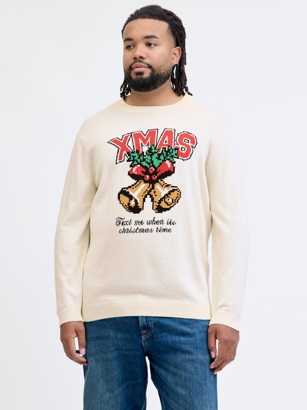 premium by jack & jones Plus Size Knitted pullover White / Sea Salt