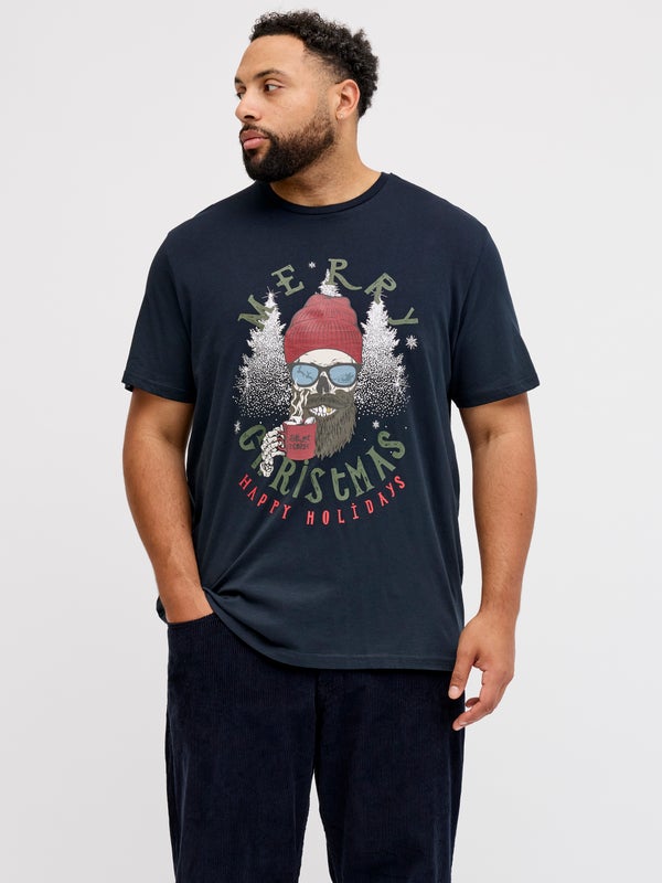 premium by jack & jones Plus Size x-mas X-mas T-shirt Blue / Sky Captain