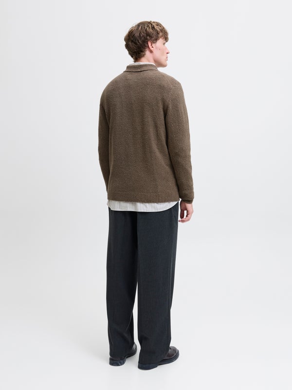 Premium By Jack & Jones Knitted Polo Brown / Brindle