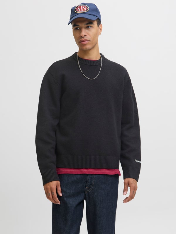 premium by jack & jones Knitted pullover Black / Black