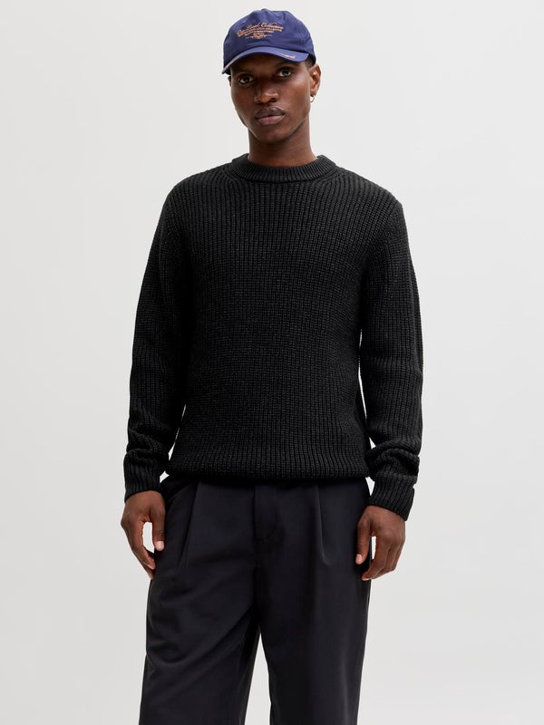 premium by jack & jones Knitted pullover Black / Black