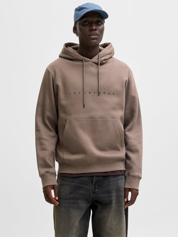 premium by jack & jones Logo Hoodie Brown / Falcon