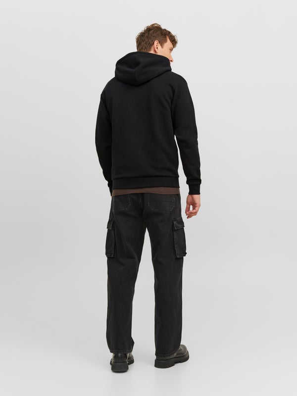 Premium By Jack & Jones Plain Zip Hoodie Black / Black