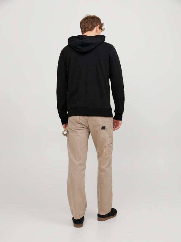 Premium By Jack & Jones Plain Zip Hoodie Black / Black