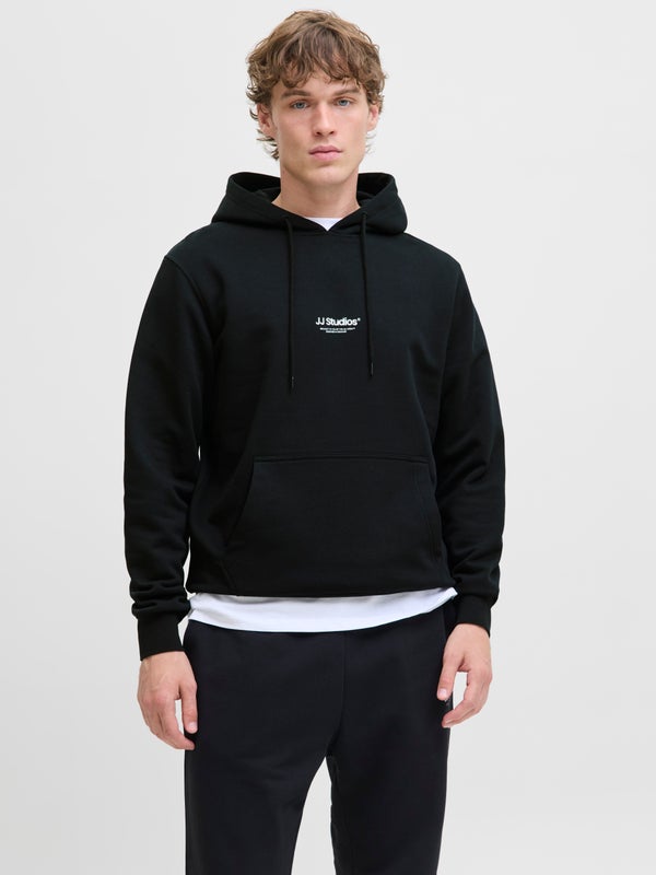 premium by jack & jones Printed Hoodie Black / Black
