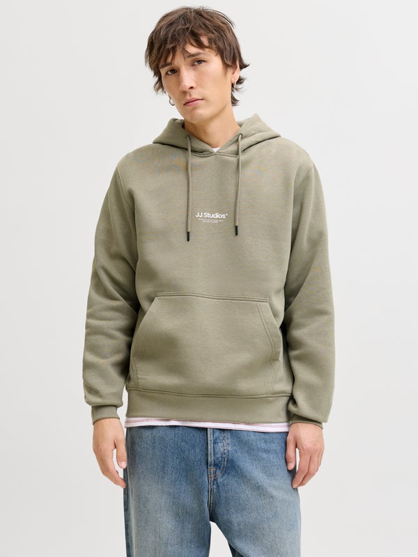 premium by jack & jones Printed Hoodie Grey / Vetiver