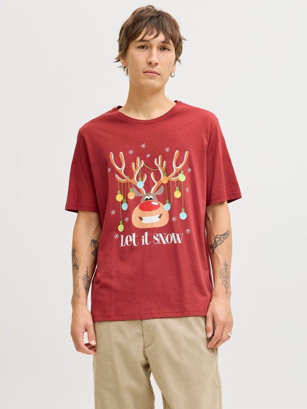 premium by jack & jones X-mas T-shirt Red / Brick Red