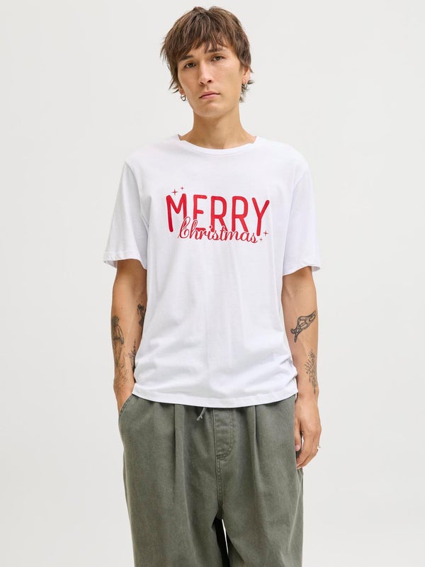 premium by jack & jones X-mas T-shirt White / White