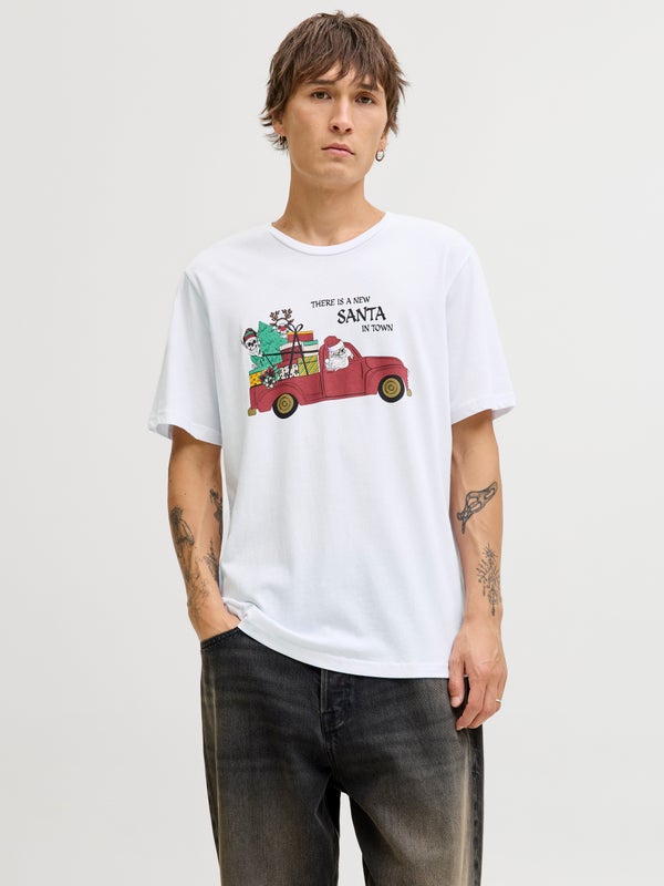 premium by jack & jones X-mas T-shirt White / White