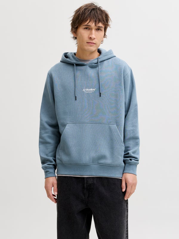 premium by jack & jones Printed Hoodie Grey / Blue Mirage