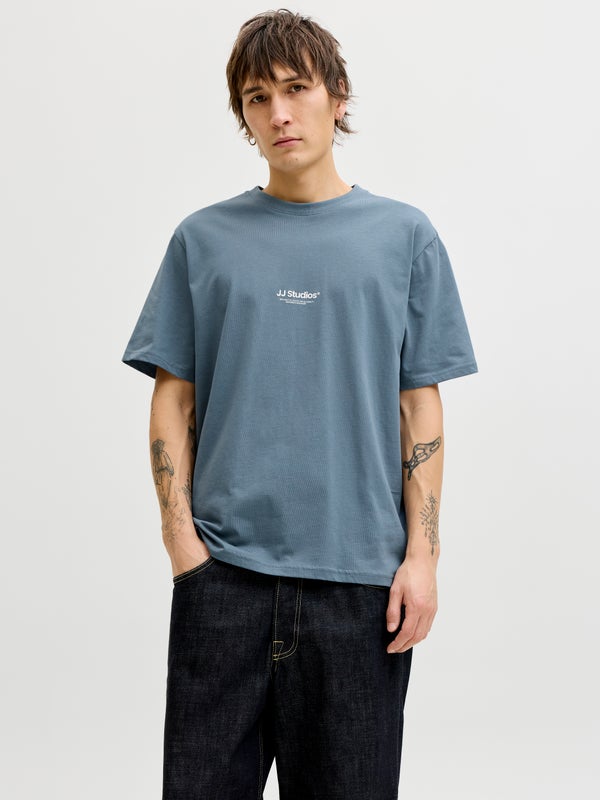 Premium By Jack & Jones Printed T-shirt Grey / Blue Mirage