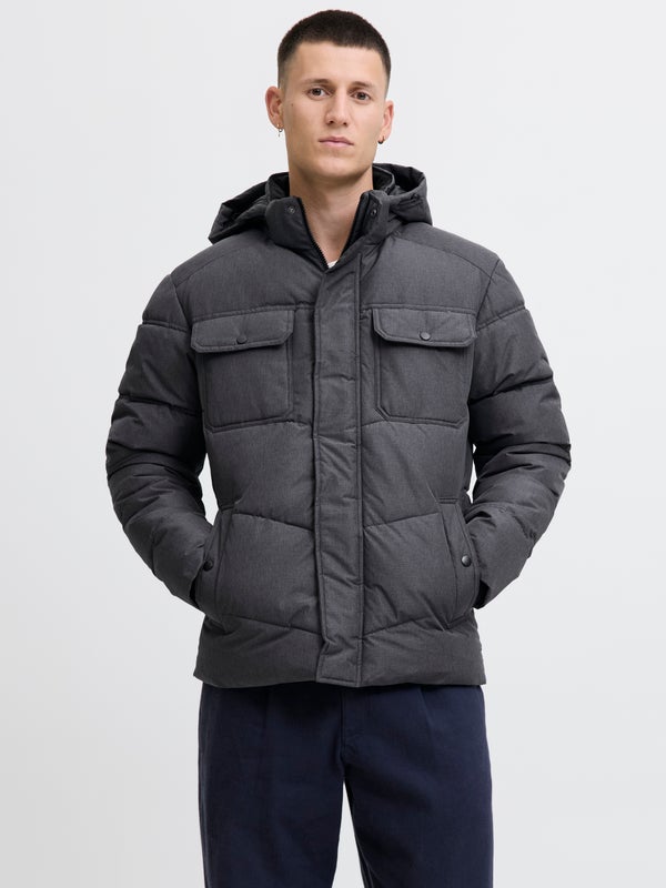 Premium By Jack & Jones Puffer Jacket Grey / Dark Grey Melange