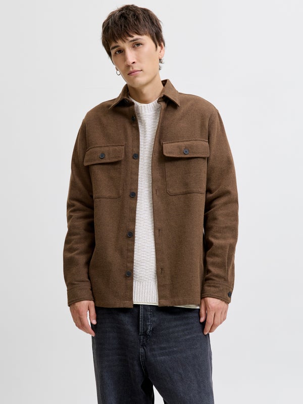 Premium By Jack & Jones Regular Fit Overshirt Brown / Malt Ball