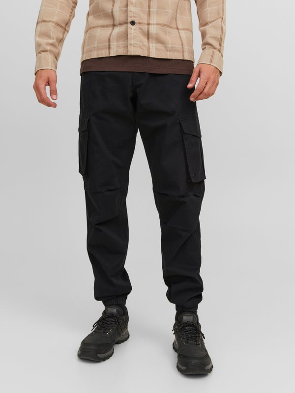 Premium By Jack & Jones Relaxed Fit Cargo Trousers Black / Black