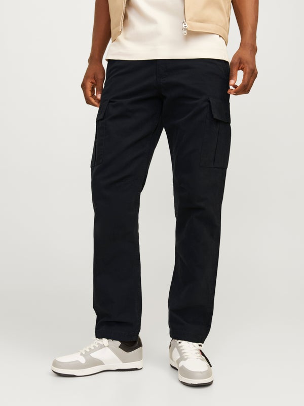 premium by jack & jones Relaxed Fit Cargo trousers Black / Black