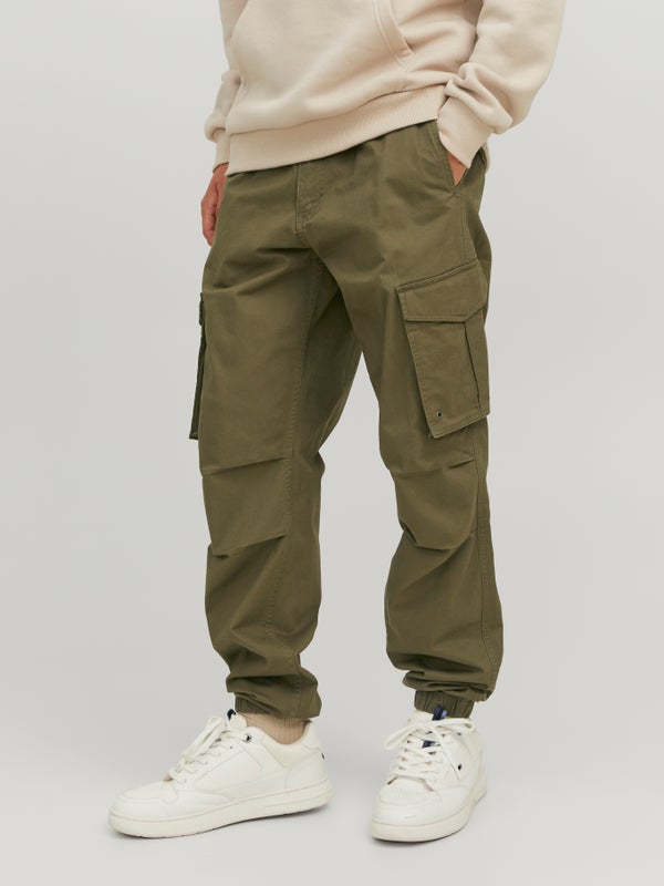 Premium By Jack & Jones Relaxed Fit Cargo Trousers Green / Olive Night
